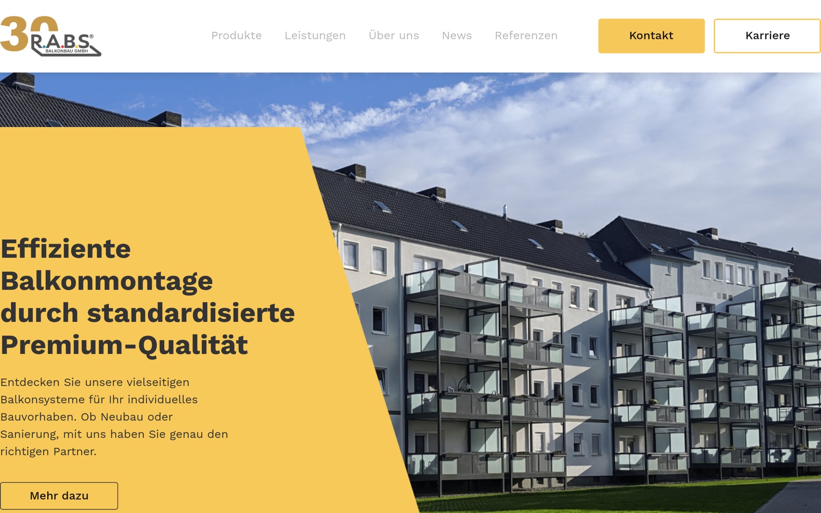 Webseite RABS Balkonsysteme