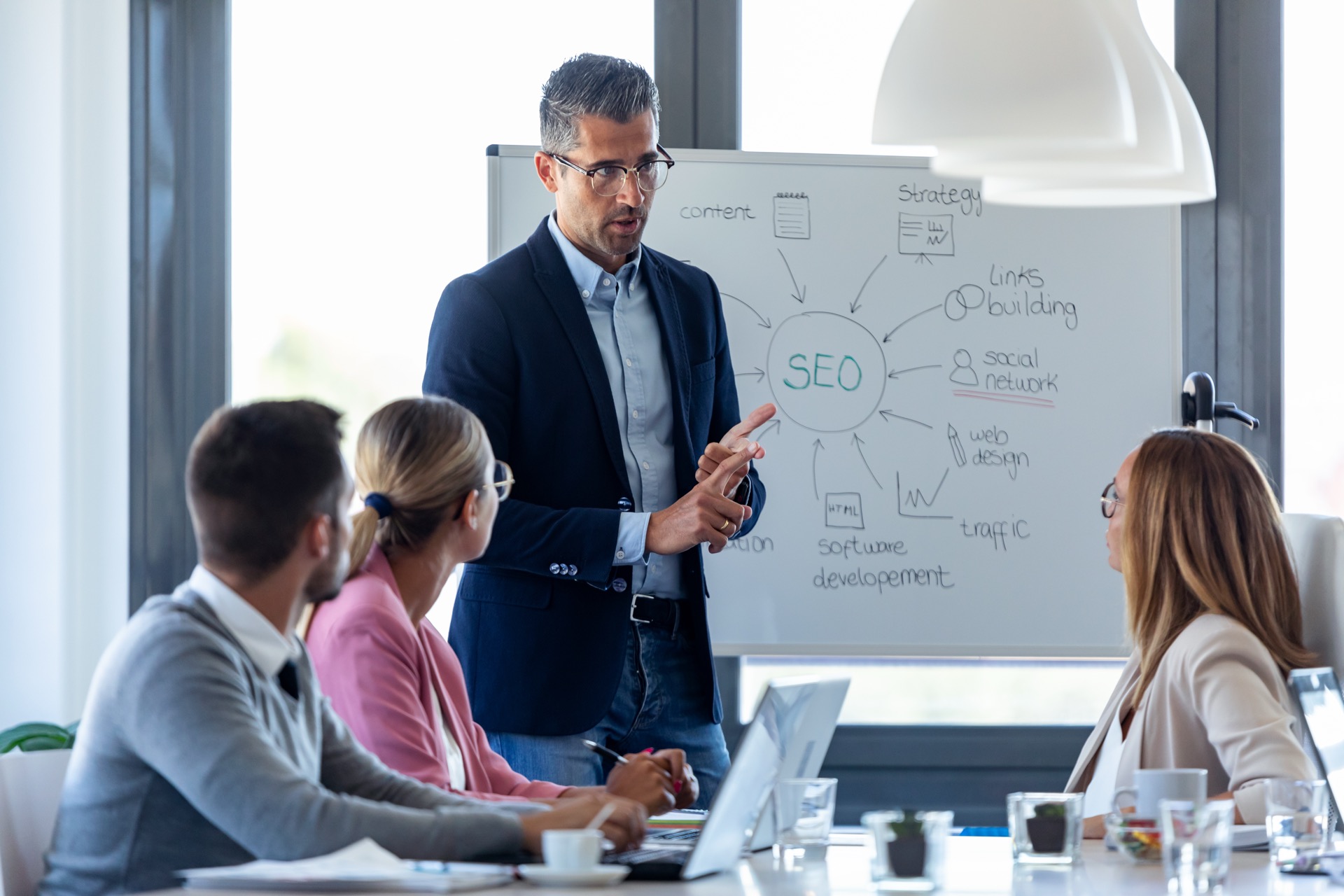 Webseite-Kosten-Kalkulation für Karlsruher KMU am Whiteboard durchgesprochen